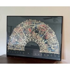 Stunning William Gatewood "Lotus Fan" Framed 36" x 24"
